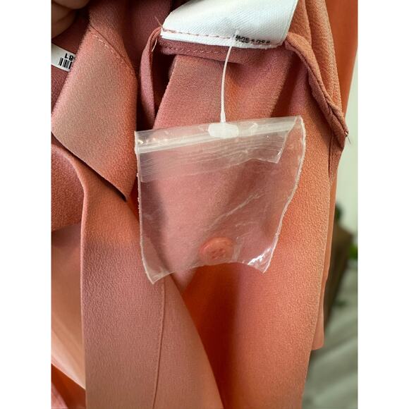 New REISS Eden Matte 100% Silk Tunic Button Down Shirt in Coral Pink Size 4 - Picture 8 of 11